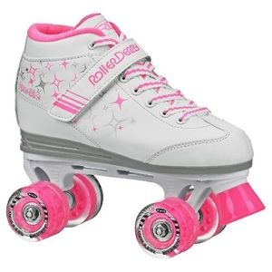 Roller Derby Pink and White Roller Skates